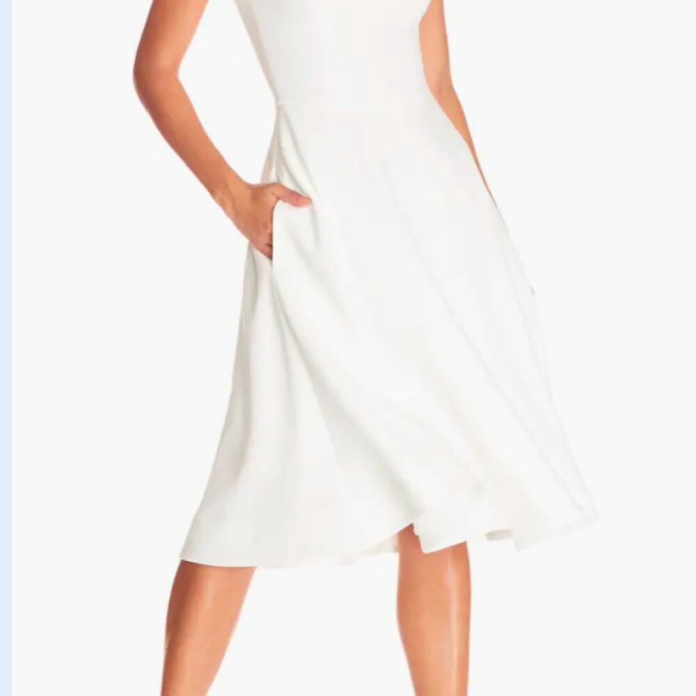 White Dress the Population Livia Fit and Flare size small dress